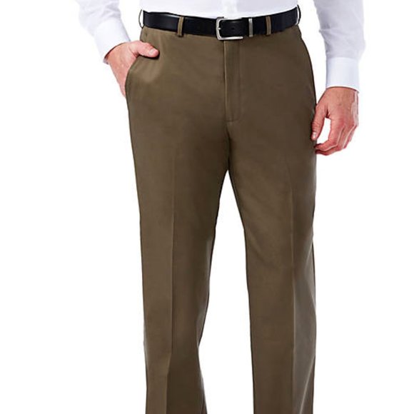 Haggar Premium  Khaki Stretch Classic-Fit Pants - Picture 1 of 6
